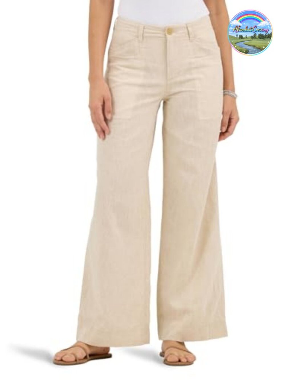 High Rise Linen Blend Drapey Trouser Pants Loose Fit
